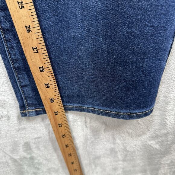 Seven7 NEW Loose Straight Leg Jean Womens 14 Blue Denim High Rise Stretch Zipper - Picture 12 of 15